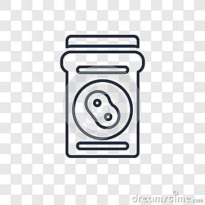 Beans concept vector linear icon isolated on transparent background, Beans concept transparency logo in outline style Vector Illustration