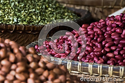 Beans and lentils on market in Hanoi, Vietnam Stock Photo