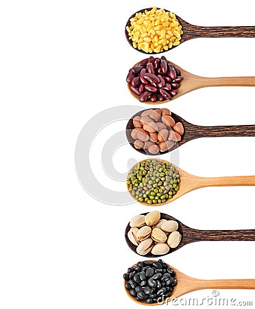 Beans on white background Stock Photo