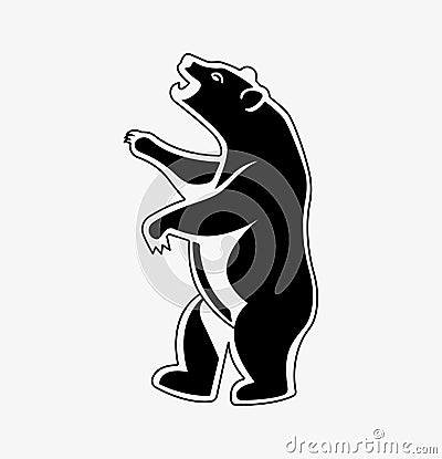 Bear Animal Logo, Bruin Silhouette Vector Illustration