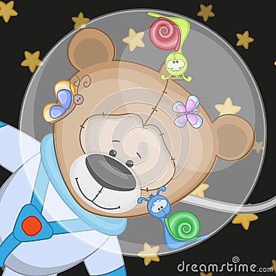 Bear astronaut Vector Illustration