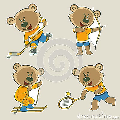 Bear athlete Vector Illustration