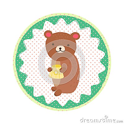 Bear badge Vector Illustration