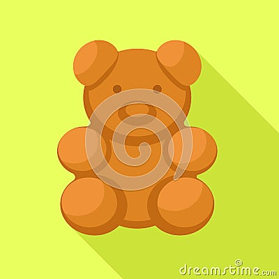 Bear biscuit icon, flat style Vector Illustration