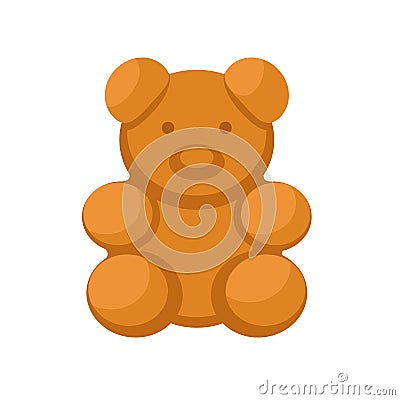 Bear biscuit icon, flat style Vector Illustration