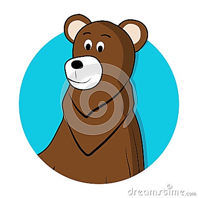 Bear brown grizzly avatar icon Vector Illustration