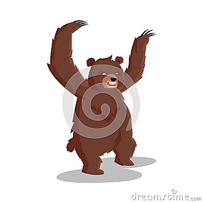 bear cartoon grizzly wild animal beast mascot Stock Photo