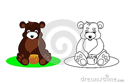 Bear coloring book, for kids, vector illustration Vector Illustration