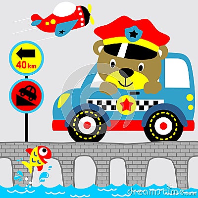 Bear cop Vector Illustration