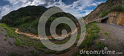 Bear Creek Tunnel and Million Dollar Highway 550 Stock Photo