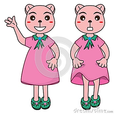 Bear cute mascot Vector Illustration