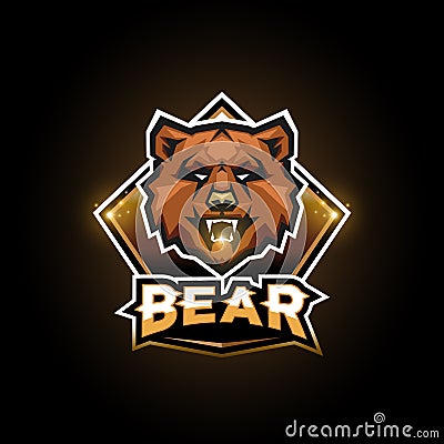 Bear emblem logo esport Vector Illustration