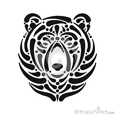 Bear face, sketch for your design Vector Illustration