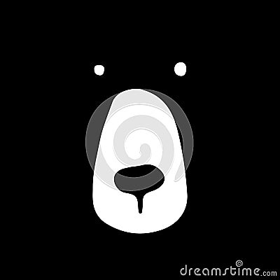 Bear face, sketch for your design Vector Illustration