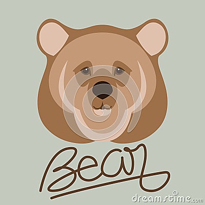 Bear face vector illustration style flat Vector Illustration