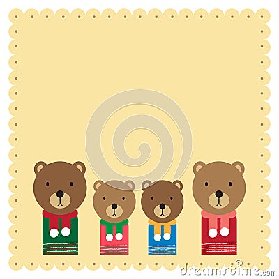 Bear family cartoon Stock Photo