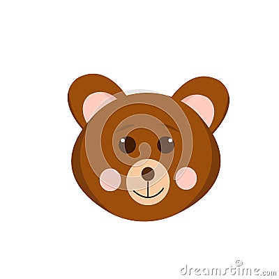 Bear in flat style. cute animal element for the design of children room, clothes, sticker, poster Stock Photo