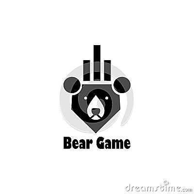 Bear game logo simple vector design illustration Vector Illustration