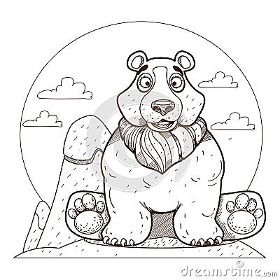 Bear. Illustration on the theme of protection of animals and the environment Stock Photo