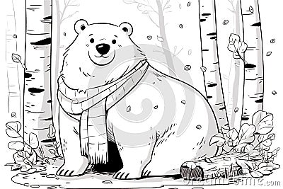 Bear kids coloring page Stock Photo