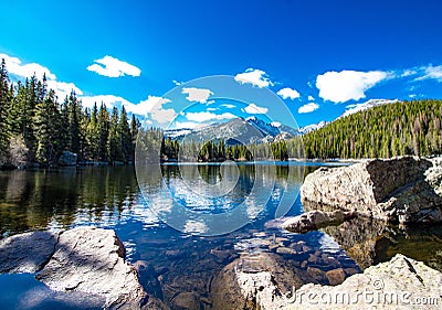 Bear Lake at Rocky Mountain National Park in Colorado Stock Photo