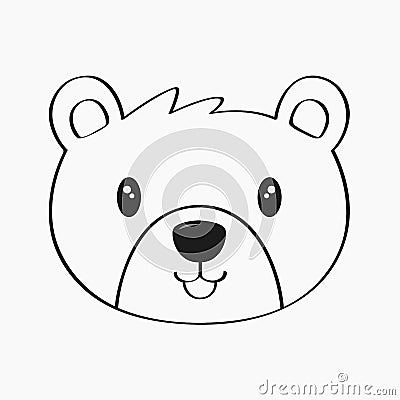 Bear Line Art Vector Vector Illustration