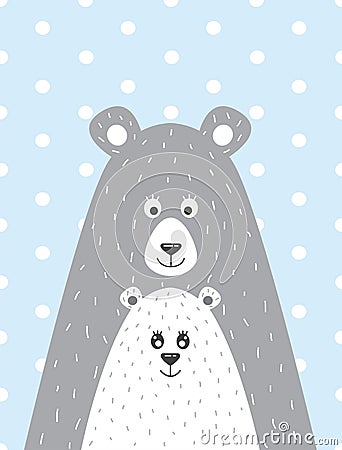 bear and the little bear Vector Illustration