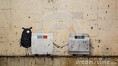 The Bear And The Mailbox: A Street Art Collection Of Futuristic Robots And Playful Portraits Stock Photo