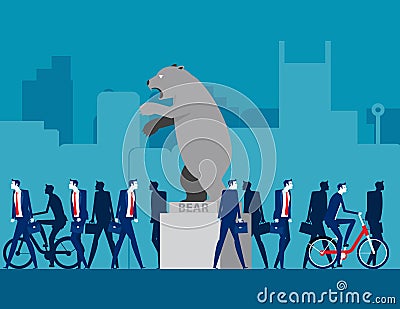 The Bear Market Economics Phenomenon Vector Illustration