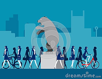 The Bear Market Economics Phenomenon Vector Illustration