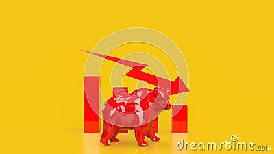 The Bear and Business chart 3d rendering Stock Photo