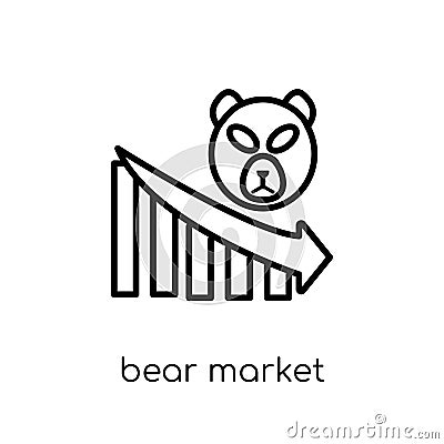 Bear market icon from Bear market collection. Vector Illustration