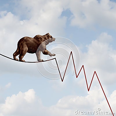 Bear Market Risk Stock Photo