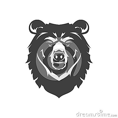 Bear muzzle portrait aggressive furry wild predator beast vintage icon design vector illustration Vector Illustration