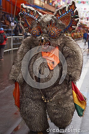 Bear at the Oruro Carnival in Bolivia Editorial Stock Photo