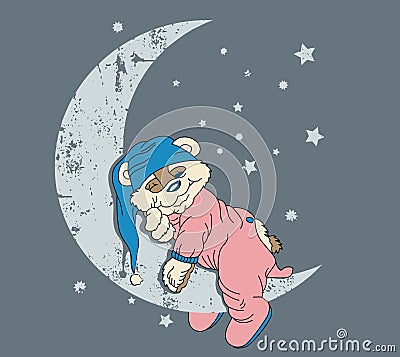 Bear in pajamas Vector Illustration