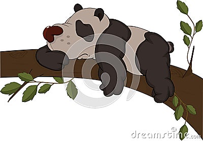 The bear a panda. Cartoon Vector Illustration