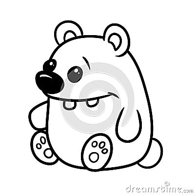 Bear parody caricature animal character illustration coloring page Cartoon Illustration