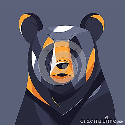 Bear portrait colorful vector illustration, poster, print Vector Illustration