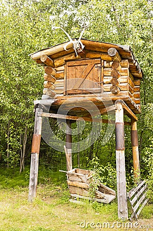 Bear-proof food cache Stock Photo