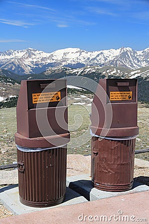 Bear proof garbage Stock Photo