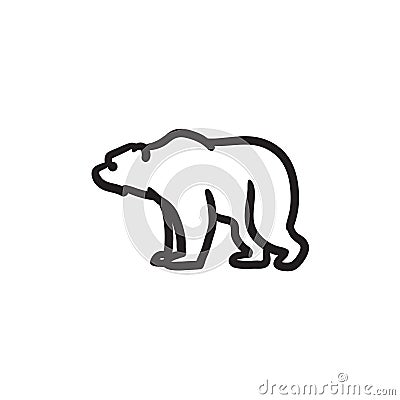 Bear sketch icon. Vector Illustration