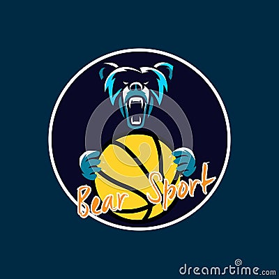 Bear sport for basketball club Vector Illustration