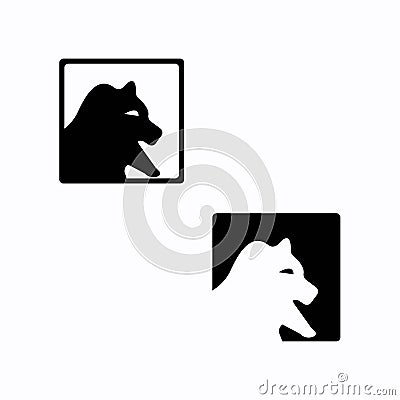 Bear Square logo vector icon illustration Vector Illustration