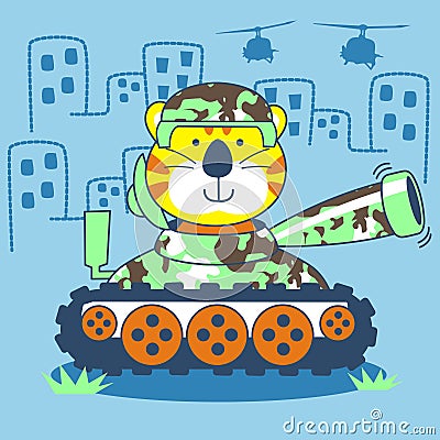 Bear and tank vector Vector Illustration