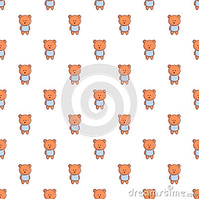 Bear toy pattern seamless Vector Illustration