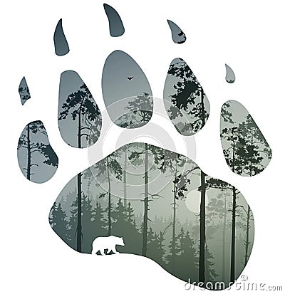 Bear trail Vector Illustration