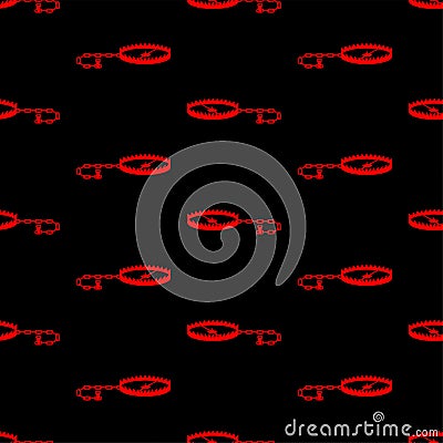 Bear trap pattern seamless. Metal animal mantrap background. vector illustration Vector Illustration