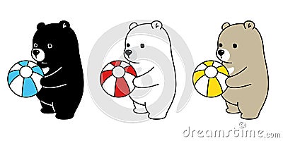 Bear vector polar bear ball balloon icon logo character cartoon illustration Cartoon Illustration