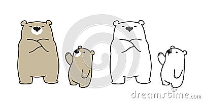 Bear vector Polar Bear icon logo kid cartoon character illustration doodle Vector Illustration